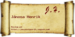 Jánosa Henrik névjegykártya